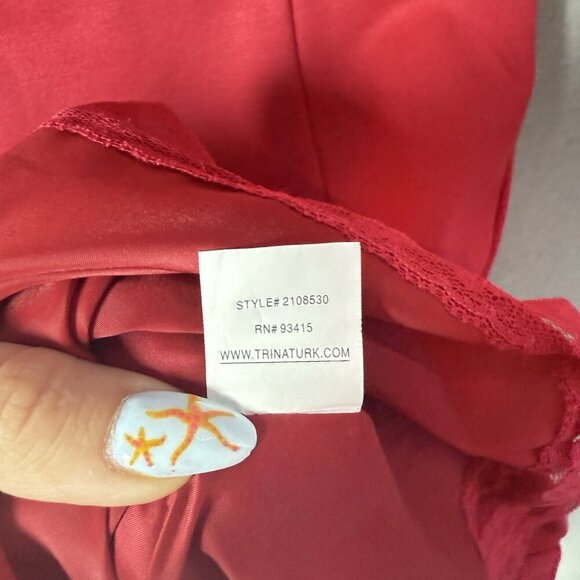 Trina Turk Angela Dress Short Sleeve Floral Embellishment Hot Pink Sheath Dress - Picture 3 of 12